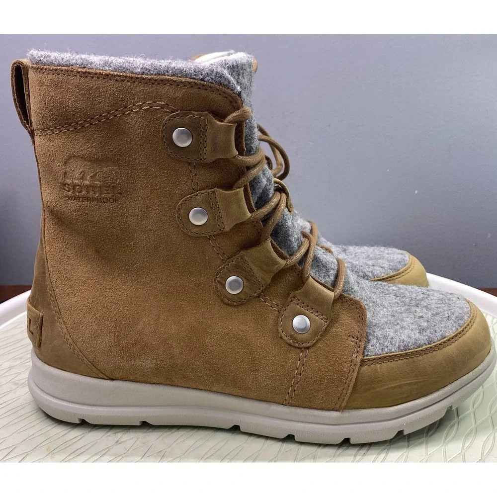 Sorel Women's Explorer Joan‎ Winter Ski Snowmobile Boots Waterproof Brown Sz.10